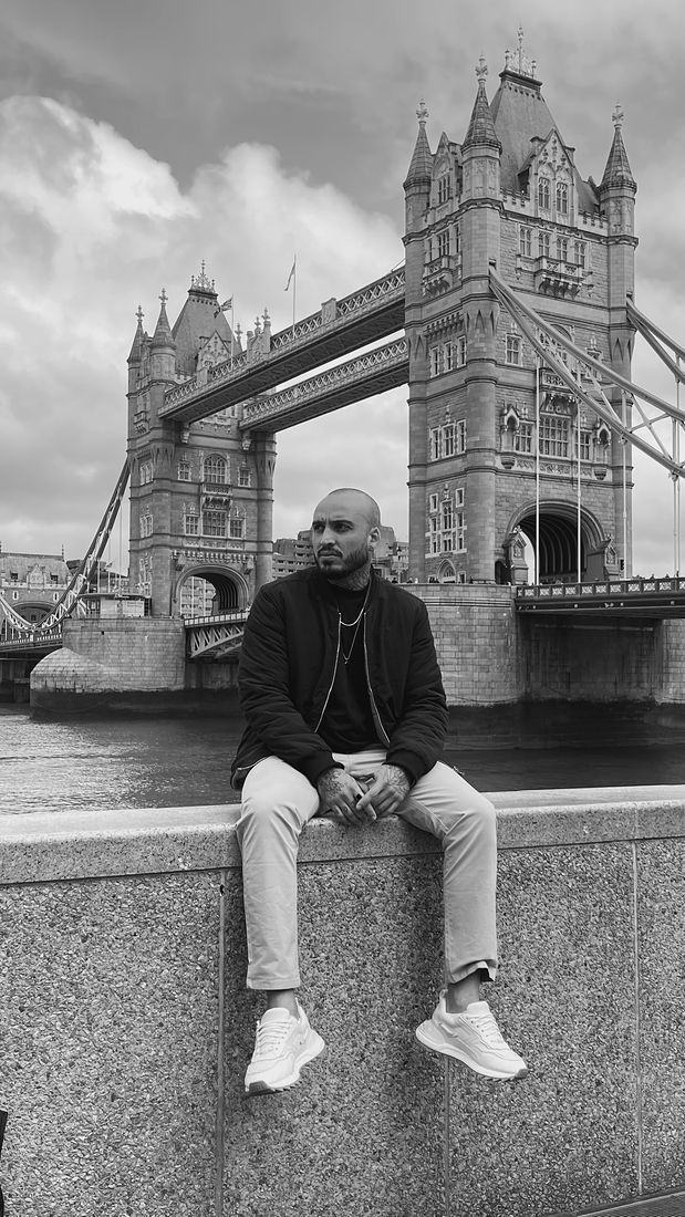Fillipe Carvalho in London, by Tower Bridge