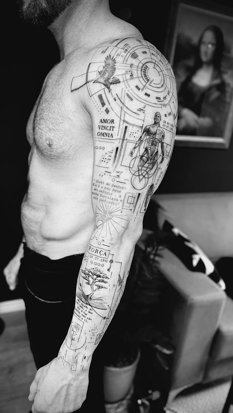 Full sleeve: Amor vincit omnia
