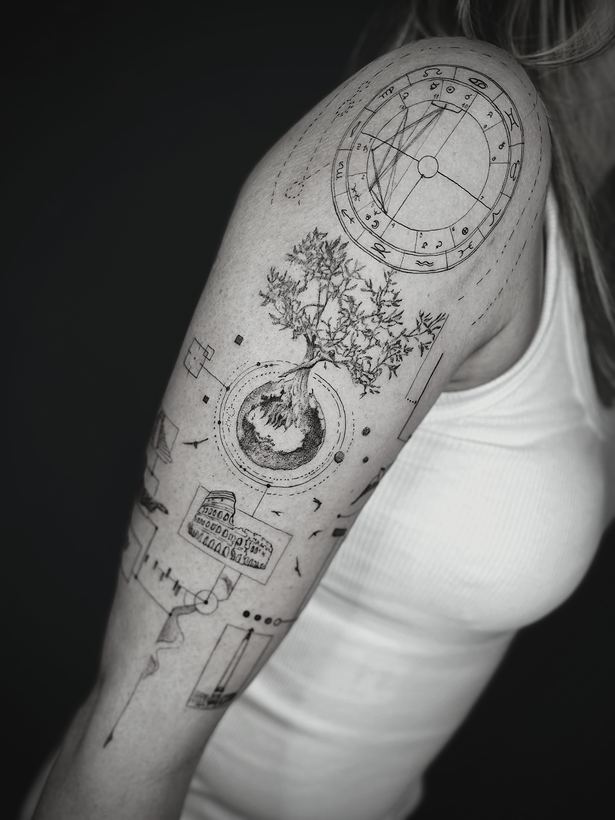 Birth chart and olive tree