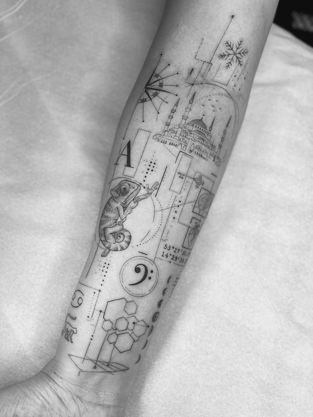 Chameleon, mosque and coordinates