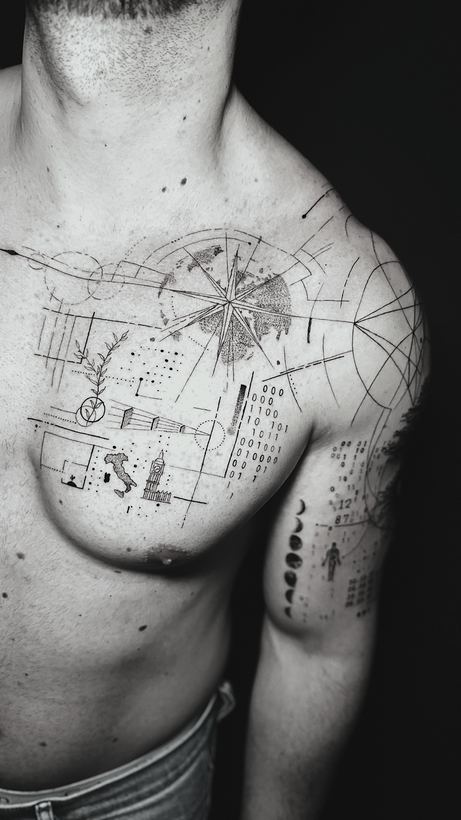 Chest: compass, Italy and London